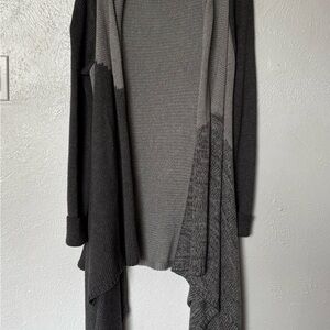 Calvin Klein Jeans Two-Tone Gray drape front Cardigan